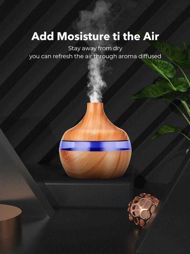 Humidifier Electric Aroma Air Diffuser Wood