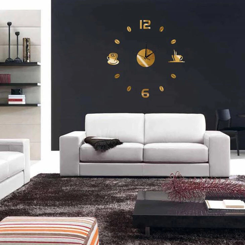 3D Wall Clock Acrylic Frameless Wall Clocks Diy Digital Clock Wall Stickers Silent Clock for Home Living Room Office Wall Decor
