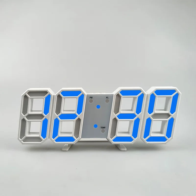 3D Led Wall LED Clock Desk Alarm clock with temperature for home Kitchen Office
