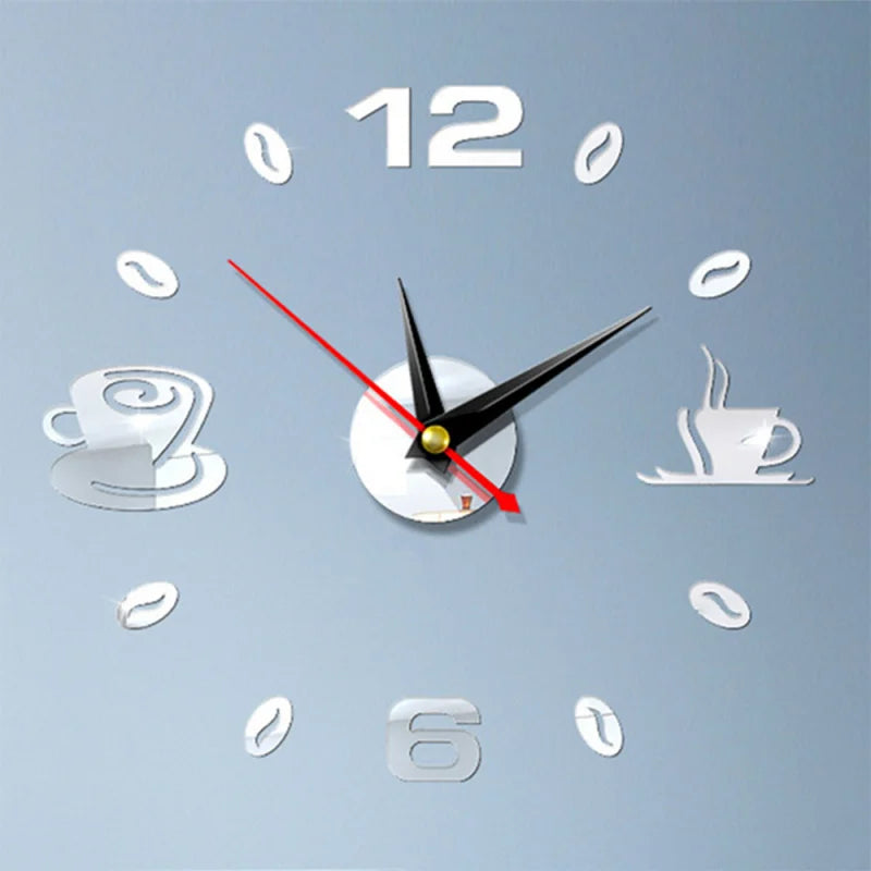 3D Wall Clock Acrylic Frameless Wall Clocks Diy Digital Clock Wall Stickers Silent Clock for Home Living Room Office Wall Decor