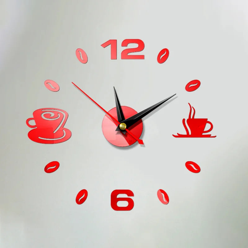 3D Wall Clock Acrylic Frameless Wall Clocks Diy Digital Clock Wall Stickers Silent Clock for Home Living Room Office Wall Decor