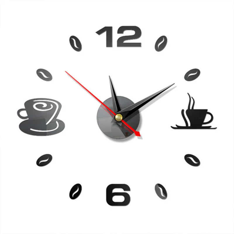3D Wall Clock Acrylic Frameless Wall Clocks Diy Digital Clock Wall Stickers Silent Clock for Home Living Room Office Wall Decor