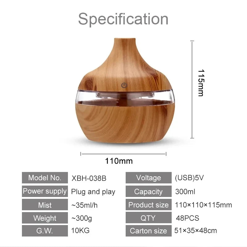 Humidifier Electric Aroma Air Diffuser Wood