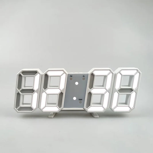 3D Led Wall LED Clock Desk Alarm clock with temperature for home Kitchen Office