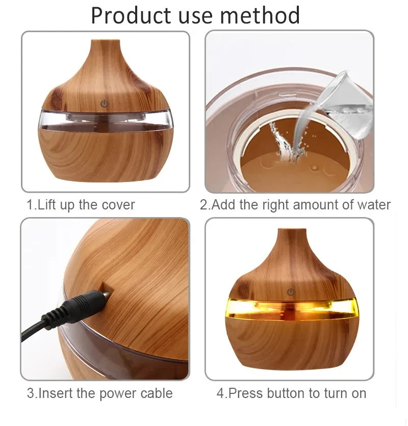 Humidifier Electric Aroma Air Diffuser Wood